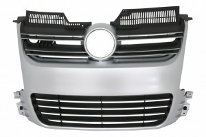 Grila Centrala compatibil cu VW Golf 5 V 2003-2007 R32 Design Brushed Aluminium