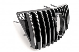 Grila centrala compatibila cu Mercedes ML W164 Facelift 2008-2011 GT-R Panamericana Design Negru Lucios & Crom - Img 4