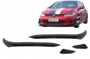 Ornamente bara fata flapsuri compatibil cu VW Golf 7.5 GTI 5G Hatchback 2017-2020 Carbon Look - Img 2