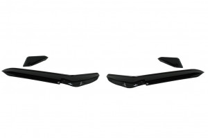 Ornamente bara fata flapsuri compatibil cu VW Golf 7.5 R Hatchback 2017-2020 Negru Lucios