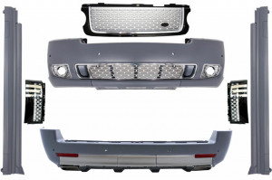 Pachet Exterior Autobiography Design compatibil cu Land Range Rover Vogue L322 2002-2012 Grile Negru Argintiu