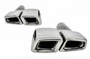 Pachet Exterior Complet compatibil cu Mercedes S-Class W221 2005-2011 cu Grila Negru Lucios si Ornamente de Evacuare - Img 8