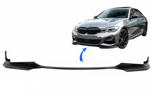 Prelungire Bara Fata Negru Lucios compatibil cu BMW Seria 3 G20 Sedan G21 Touring 2018-> M Sport - Img 3