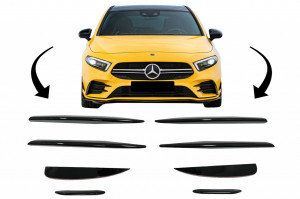 Prelungiri Bara Fata compatibil cu MERCEDES A Class W177 V177 2018-> A45 Design Piano Black - Img 2