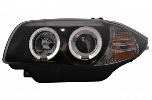 Set faruri Angel Eyes compatibil cu BMW Seria 1 E81 E82 E87 E88 2004-2011 Negru - Img 3