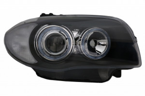 Set faruri compatibil cu BMW Seria 1 E81 E82 E87 E88 2004-2011 Angel Eyes Negru - Img 2