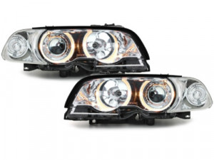 Set faruri compatibil cu BMW Seria 3 E46 Coupe 1998-2002 Angel Eyes Crom