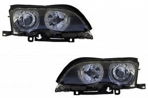 Set faruri LED Angel Eyes compatibil cu BMW Seria 3 E46 2001-2005 Negru