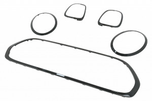 Set Ornamente Rama Grila Faruri Stopuri compatibil cu MINI III F55, F56 Hatchback F57 Convertible 2014-> Negru - Img 2
