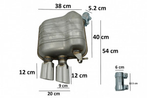Sistem de evacuare cu Tips-uri Duble compatibil cu Audi Q5 8R 2008-2016 Crom - Img 3