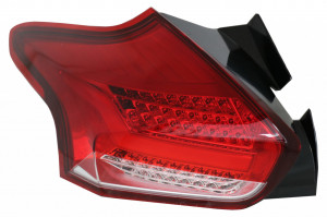 Stopuri Full LED BAR compatibil cu Ford Focus MK 3 Hatchback Facelift 2015-2018 Cu Semnalizare Dinamica Rosu - Img 2