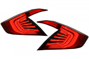 Stopuri Full LED compatibil cu HONDA Civic MK10 Sedan 2016-> Rosu/Fumuriu