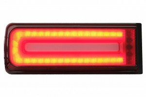 Stopuri Full LED compatibil cu Mercedes G-Class W463 2008-2017 Facelift 2018 Design LED Dinamic Secvential Rosu Fumuriu - Img 2