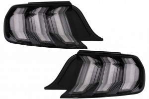 Stopuri Full LED compatibile cu Ford Mustang VI S550 2015-2019 Fumuriu Clar Semnal Dinamic Secvential