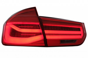 Stopuri LED compatibil cu BMW Seria 3 F30 2011-2019 Rosu Clar LCI Design cu Semnal Dinamic Secvential - Img 2