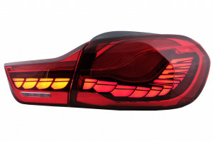 Stopuri OLED compatibil cu BMW Seria 4 F32 F33 F36 M4 F82 F83 2013-2019 Rosu cu Semnal Dinamic Secvential - Img 2