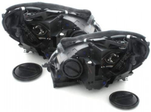 Ansamblu Bara Fata compatibil cu MERCEDES C-Class W204 Facelift 2012-2014 C63 Design cu Faruri DECTANE DRL Negru - Img 8