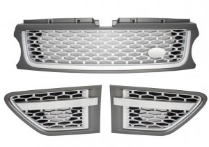 Ansamblu Grila Centrala si Grile Laterale ROVER Sport Facelift 2009-2013 L320 Autobiography Look Grey Silver Edition