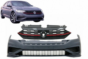 Bara fata cu Grila Centrala Insertie Rosie compatibil cu VW Jetta MK7 (2019-2021) GLI Look - Img 2
