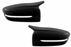Capace oglinzi compatibil cu BMW Seria 5 G30 G31 G38 2017-> Seria 6 G32 2017-> Seria 7 G11 G12 2015-> Seria 8 G14 G15 2017-> M Sport Design Negru Lucios
