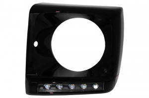 Carcasa faruri cu Lumini de zi dedicate LED DRL compatibil cu Mercedes G-class W463 1989-> G65 Design Negru - Img 2