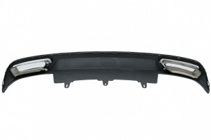 Difuzor Bara Spate compatibil cu AUDI A6 C7 4G FL 2010-2014 Ornamente Evacuare Design Negru Lucios - Img 4