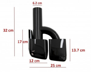 Difuzor Bara Spate compatibil cu Mercedes S-Class W221 2005-2013 Facelift S63 S65 Design cu Ornament Tobe negre - Img 6