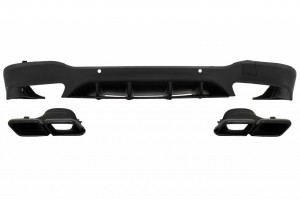 Difuzor Bara Spate cu Evacuari Negre compatibil cu Mercedes GLC X253 SUV 2015-2019 GLC63 Design Night Package