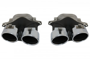 Difuzor Bara Spate cu Grila Centrala compatibil cu Mercedes E-Class C238 AMG Sport Line 2016-> E53 Design Negru Crom - Img 4