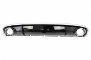 Difuzor Bara Spate cu Ornamente Evacuare compatibil cu Audi A4 B8 Facelift 2012-2015 si Grila Centrala RS4 Design Negru Lucios - Img 8