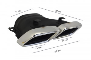 Difuzor Bara Spate cu Ornamente Evacuare compatibil cu Mercedes C-Class C205 A205 Coupe Cabriolet 2014-2019 C63 Design - Img 8