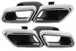 Difuzor Bara Spate cu Ornamente Evacuare compatibil cu MERCEDES E-Class W212 S212 AMG Sport Line Facelift 2013-2016 Negru E63 Design - Img 8