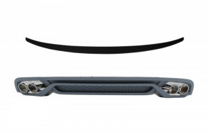 Difuzor Bara Spate cu Ornamente Evacuare si Eleron Portbagaj compatibil cu AUDI A4 B8 Facelift 2012a4 b8-2015 AB-Design