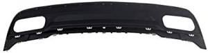 Difuzor Bara Spate cu Ornamente toba si Grila Centrala Panamericana Negru compatibil cu Mercedes W176 A-Class 2012-2015 Sport Pack - Img 5