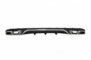 Difuzor Bara Spate cu Ornamente Tobe compatibil cu Mercedes E-Class W213 S213 Standard 2016-2019 E63 Design Crom