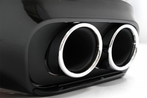 Difuzor Bara Spate Evacuare Dubla si Tobe Ornament compatibil cu Mercedes C-Class C205 A205 Coupe Cabriolet 2014-2019 C43 Design - Img 3
