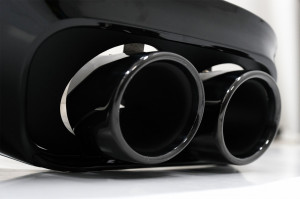 Difuzor Bara Spate Evacuare Dubla si Tobe Ornament compatibil cu Mercedes C-Class C205 A205 Coupe Cabriolet 2014-2019 C43 Design Night Package - Img 4