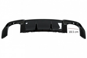 Difuzor Bara Spate Negru Lucios si Sistem de evacuare compatibil cu Audi A3 8V Facelift 2016-2019 Sedan Cabrio RS3 Design doar pentru bara S-Line - Img 4