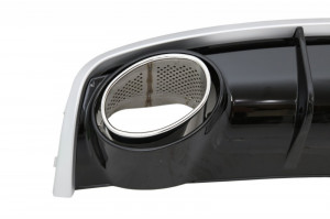 Difuzor Bara Spate si Ornamente Evacuare compatibil cu Audi A4 B8 Pre Facelift 2007-2011 Sedan Avant RS4 Desing - Img 6