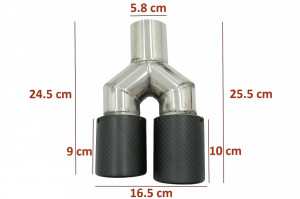Difuzor cu Toba Ornament Evacuare compatibil cu BMW Seria 5 F10 F11 2011-2017 M Design - Img 4