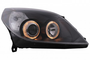 Faruri Angel Eyes compatibil cu Opel Vectra C Signum Facelift 2005-2008 Negru - Img 2
