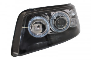 Faruri Angel Eyes compatibil cu VW Transporter T5 (04.2003-08.2009) Negru - Img 4