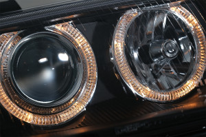 Faruri compatibil cu Audi A4 B5 1994-1998 Angel Eyes Negru - Img 3