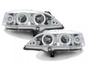 Faruri compatibil cu Opel Astra G 1998-2004 Angel Eyes Chrome - Img 3