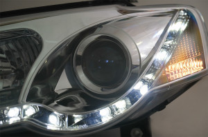 Faruri LED compatibil cu VW Passat B6 3C 2005-2010 Fundal Crom - Img 3