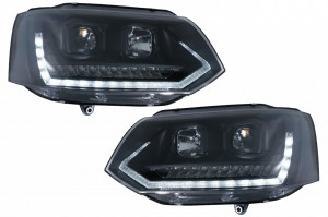 Faruri LED compatibil cu VW Transporter T5 2010-2015 Semnal Dinamic Negre