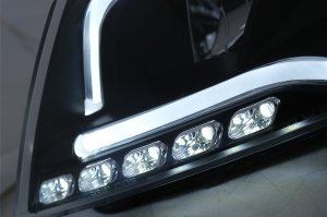 Faruri LED DRL compatibil cu Audi A3 8P Facelift Hatchback Sportback 2008-2012 Negru - Img 4