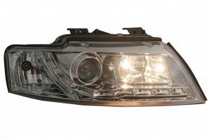 Faruri LED DRL compatibil cu Audi A4 B6 Cabrio 2000-2006 Crom - Img 4