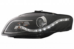 Faruri LED DRL compatibil cu Audi A4 B7 2004-2008 DAYLIGHT Negru - Img 2