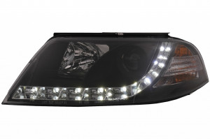 Faruri LED DRL compatibil cu VW Passat 3BG 2000-2005 Negru - Img 2